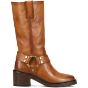 imageFrye Kate Harness 11 Leather Boots for Women  Mid Calf Boots with Signature Harness Detail Leather Lining and Rubber Outsole with 2 HeelBark