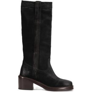 imageFrye Kate Pull On 14quot Leather Boots for Women  Riding Boots with 2 Heel Leather Lining Intricate Stitching Cushioned Footbed and Rubber OutsoleBlack  Wp Waxed Velour