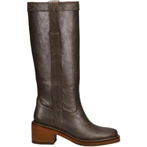 imageFrye Kate Pull On 14quot Leather Boots for Women  Riding Boots with 2 Heel Leather Lining Intricate Stitching Cushioned Footbed and Rubber OutsoleMetallic Stone