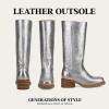 imageFrye Campus 14L Iconic Tall Boots for Women Crafted from Signature Montana Leather with Goodyear Welt Construction and Stacked Leather Heel  13 Shaft HeightSilver  Austin Leather