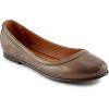imageFrye Carson Ballet Flats for Women  Premium Tumbled Leather Lining Leather Outsole  38quot HeelWarm Grey  Cabra Crust Veg Leather