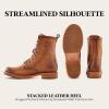 imageFrye Veronica Womens Combat Boots Crafted from HandBurnished Vintage Italian Leather with Genuine StitchDown Welt Construction and Leather Lining  6  Shaft HeightCaramel Avalon Leather