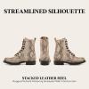 imageFrye Veronica Womens Combat Boots Crafted from HandBurnished Vintage Italian Leather with Genuine StitchDown Welt Construction and Leather Lining  6  Shaft HeightNatural Snake Serpento Leather