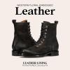 imageFrye Veronica Womens Combat Boots Crafted from HandBurnished Vintage Italian Leather with Genuine StitchDown Welt Construction and Leather Lining  6  Shaft HeightBlack Floral Nubuck Leather