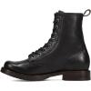 imageFrye Veronica Womens Combat Boots Crafted from HandBurnished Vintage Italian Leather with Genuine StitchDown Welt Construction and Leather Lining  6  Shaft HeightBlack  Flex