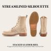imageFrye Veronica Womens Combat Boots Crafted from HandBurnished Vintage Italian Leather with Genuine StitchDown Welt Construction and Leather Lining  6  Shaft HeightWhite Toga Leather