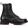 imageFrye Veronica Womens Combat Boots Crafted from HandBurnished Vintage Italian Leather with Genuine StitchDown Welt Construction and Leather Lining  6  Shaft HeightBlack  Flex