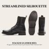 imageFrye Veronica Womens Combat Boots Crafted from HandBurnished Vintage Italian Leather with Genuine StitchDown Welt Construction and Leather Lining  6  Shaft HeightBlack Cubana Leather