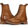 imageFrye Veronica Womens Combat Boots Crafted from HandBurnished Vintage Italian Leather with Genuine StitchDown Welt Construction and Leather Lining  6  Shaft HeightCaramel  Flex