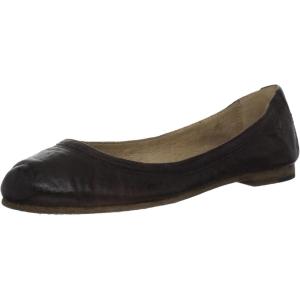 imageFrye Carson Ballet Flats for Women  Premium Tumbled Leather Lining Leather Outsole  38quot HeelDark Brown Antique Soft Vintage