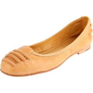 imageFrye Carson Ballet Flats for Women  Premium Tumbled Leather Lining Leather Outsole  38quot HeelLight Yellow Antique