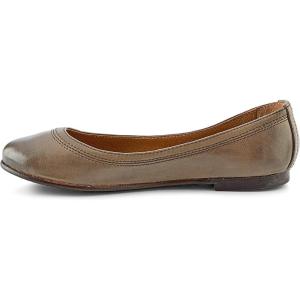 imageFrye Carson Ballet Flats for Women  Premium Tumbled Leather Lining Leather Outsole  38quot HeelWarm Grey  Cabra Crust Veg Leather