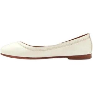 imageFrye Carson Ballet Flats for Women  Premium Tumbled Leather Lining Leather Outsole  38quot HeelWhite  Cabra Crust Veg