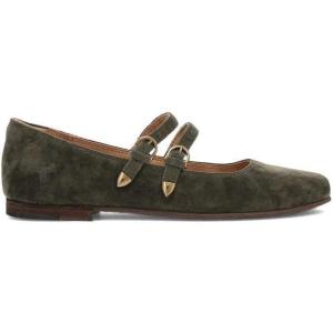 imageFrye Carson Multi Mary Jane Womens Flats  Stylish Leather SlipOn Shoes for Everyday Comfort and Versatile FashionDark Olive  Md Suede Leather