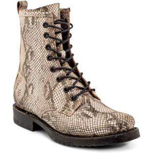 imageFrye Veronica Womens Combat Boots Crafted from HandBurnished Vintage Italian Leather with Genuine StitchDown Welt Construction and Leather Lining  6  Shaft HeightNatural Snake Serpento Leather