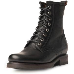 imageFrye Veronica Womens Combat Boots Crafted from HandBurnished Vintage Italian Leather with Genuine StitchDown Welt Construction and Leather Lining  6  Shaft HeightBlack Cubana Leather