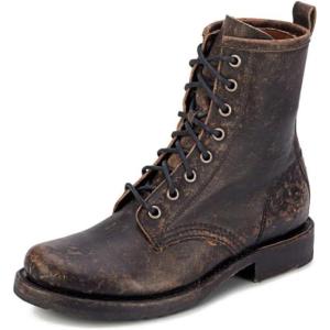 imageFrye Veronica Womens Combat Boots Crafted from HandBurnished Vintage Italian Leather with Genuine StitchDown Welt Construction and Leather Lining  6  Shaft HeightBlack Toga Leather