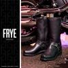 imageFrye Harness 12R Boots for Men with OiledLeather Upper Siped Outsole with Stacked Leather Heel and Nickel ampamp Brass Hardware  12 Shaft HeightBlack Greasy Leather