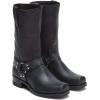 imageFrye Harness 12R Boots for Men with OiledLeather Upper Siped Outsole with Stacked Leather Heel and Nickel ampamp Brass Hardware  12 Shaft HeightBlack