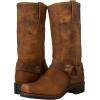 imageFrye Harness 12R Boots for Men with OiledLeather Upper Siped Outsole with Stacked Leather Heel and Nickel ampamp Brass Hardware  12 Shaft HeightDark Brown  87350
