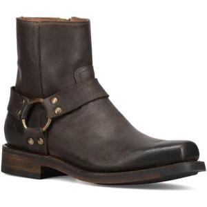 imageFrye Conway Harness Boot  Mens MotorcycleFashion Boot Stylish Leather Design Durable ampamp Comfortable FootwearChocolate  Waxed Velour