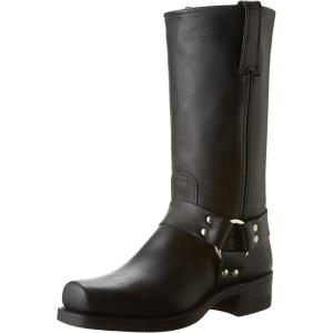 imageFrye Harness 12R Boots for Men with OiledLeather Upper Siped Outsole with Stacked Leather Heel and Nickel ampamp Brass Hardware  12 Shaft HeightBlack  87350
