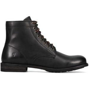 imageFrye Tyler Lace Up Boots for Men Crafted from Soft Vintage Leather with Blake Construction Burnished Toe and Heel and Rubber Inserts on Leather Soles  5  Shaft HeightBlack  Renice