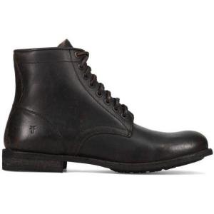 imageFrye Tyler Lace Up Boots for Men Crafted from Soft Vintage Leather with Blake Construction Burnished Toe and Heel and Rubber Inserts on Leather Soles  5  Shaft HeightBlack  Toga Leather