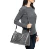 imageFrye Womens Melissa Zip Satchel Leather Handbag with Adjustable Shoulder Strap ampamp Top HandleCarbon