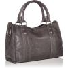 imageFrye Womens Melissa Zip Satchel Leather Handbag with Adjustable Shoulder Strap ampamp Top HandleCarbon