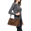 imageFrye Womens Melissa Zip Satchel Leather Handbag with Adjustable Shoulder Strap ampamp Top HandleDark Brown