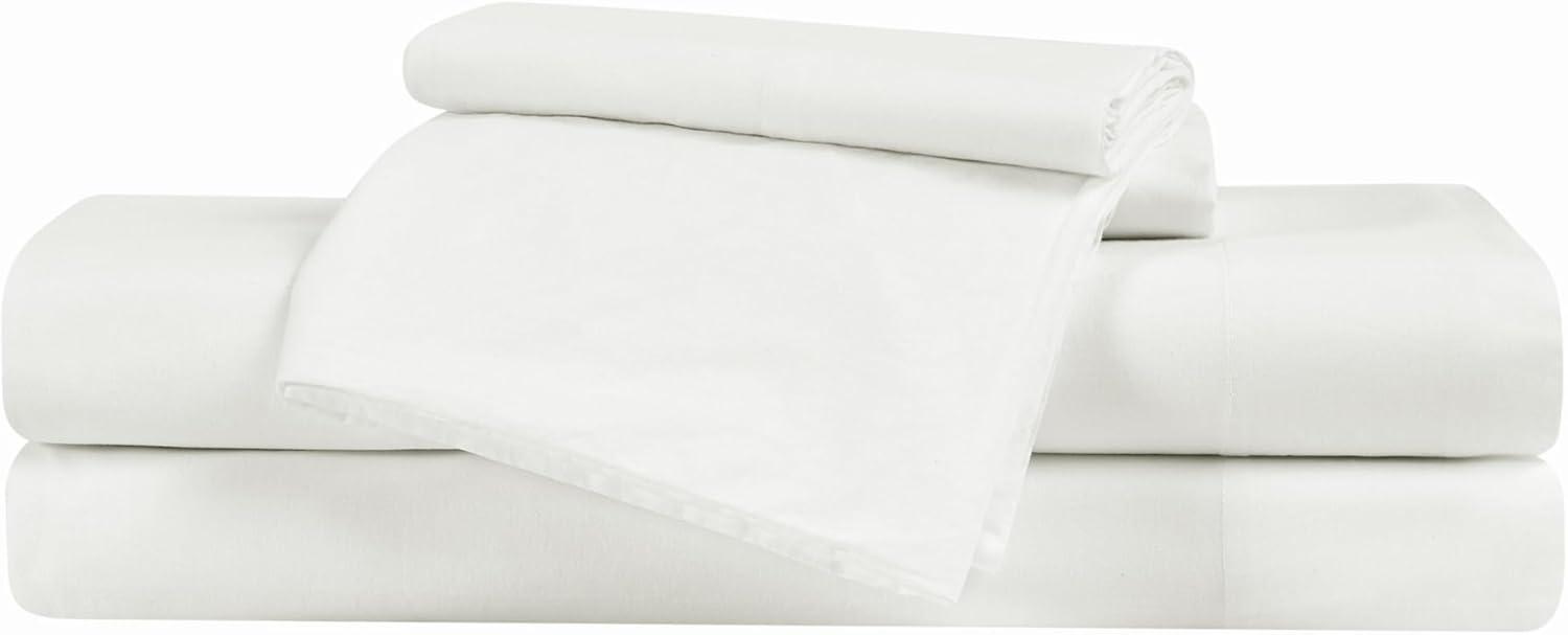 image:imageFrye Vintage Washed 100 Cotton 4Piece Queen Sheet Set in Blue Solid Color OekoTEX CertifiedWhite