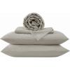 image:imageFrye Dusted Denim Cotton and Polyester Blend 55 Cotton45 Polyester Deep Pocket 4 Piece Queen Sheet Set in White All Season Adult Size OekoTEX CertifiedGrey
