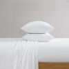 image:imageFrye Dusted Denim Cotton and Polyester Blend 55 Cotton45 Polyester Deep Pocket 4 Piece Queen Sheet Set in White All Season Adult Size OekoTEX CertifiedWhite