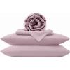image:imageFrye Dusted Denim Cotton and Polyester Blend 55 Cotton45 Polyester Deep Pocket 4 Piece Queen Sheet Set in White All Season Adult Size OekoTEX CertifiedPink