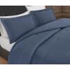 image:imageFrye Vintage Washed 100 Cotton 3Piece FullQueen Comforter Set in Blue Solid Color OekoTEX Certified