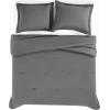 image:imageFrye Vintage Washed 100 Cotton 3Piece FullQueen Comforter Set in Grey Solid Color OekoTEX Certified