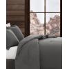 image:imageFrye Vintage Washed 100 Cotton 3Piece FullQueen Comforter Set in Grey Solid Color OekoTEX Certified