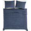 image:imageFrye Vintage Washed 100 Cotton 3Piece FullQueen Quilt Set in Blue Solid Color OekoTEX CertifiedBlue