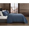 image:imageFrye Vintage Washed 100 Cotton 3Piece FullQueen Quilt Set in Blue Solid Color OekoTEX CertifiedBlue
