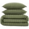 image:imageFrye Vintage Washed 100 Cotton 3Piece FullQueen Quilt Set in Blue Solid Color OekoTEX CertifiedGreen