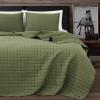 image:imageFrye Vintage Washed 100 Cotton 3Piece FullQueen Quilt Set in Blue Solid Color OekoTEX CertifiedGreen