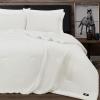 image:imageFrye Vintage Washed 100 Cotton 3Piece FullQueen Quilt Set in Blue Solid Color OekoTEX CertifiedWhite