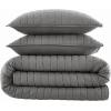 image:imageFrye Vintage Washed 100 Cotton 3Piece FullQueen Quilt Set in Grey Solid Color OekoTEX CertifiedGrey