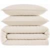 image:imageFrye Vintage Washed 100 Cotton 3Piece FullQueen Quilt Set in Grey Solid Color OekoTEX CertifiedNatural