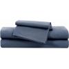 image:imageFrye Vintage Washed 100 Cotton 4Piece Queen Sheet Set in Blue Solid Color OekoTEX CertifiedBlue