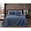 image:imageFrye Vintage Washed 100 Cotton 3Piece FullQueen Quilt Set in Blue Solid Color OekoTEX CertifiedBlue