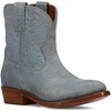 Steel Blue Floral - Floral Nubuck Leather