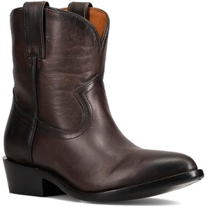 image:imageFrye Womens Billy Short Leather Western Boot Cushioned InsoleBlack Graphite  Volcano Leather