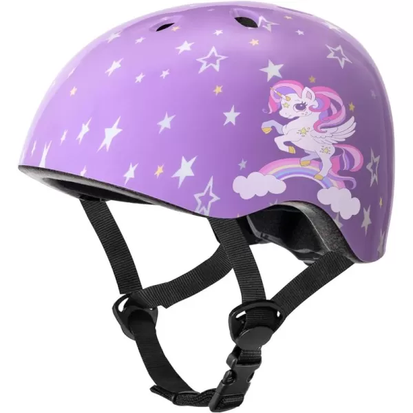 SULIFEEL Kids Bike Helmet for Boys and Girls Adjustable Toddler Skateboard Helmet for Multi-Sports Scooter Cycling Roller Skating Unicorn Stars
